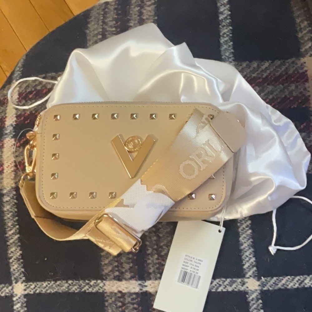 - NWt Valentino Orlandi , taupe and gold hardwarecrossbody
